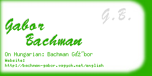 gabor bachman business card